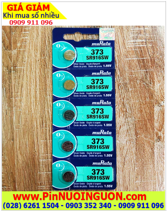 COMBO 01 vỉ 5viên Pin đồng hồ 1.55v Silver Oxide MuRata SR916SW (Pin 373) chính hãng _Giá 129.000/Vỉ